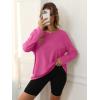 imageATHMILE Womens Oversized Long Sleeve T Shirts Basic Crewneck Tee Fall Tops Casual Workout Fashion Casual Y2K ClothesHot Pink