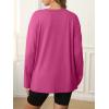 imageATHMILE Womens Oversized Long Sleeve T Shirts Basic Crewneck Tee Fall Tops Casual Workout Fashion Casual Y2K ClothesHot Pink