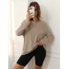 imageATHMILE Womens Oversized Long Sleeve T Shirts Basic Crewneck Tee Fall Tops Casual Workout Fashion Casual Y2K ClothesKhaki