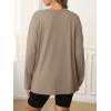 imageATHMILE Womens Oversized Long Sleeve T Shirts Basic Crewneck Tee Fall Tops Casual Workout Fashion Casual Y2K ClothesKhaki