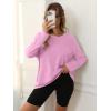 imageATHMILE Womens Oversized Long Sleeve T Shirts Basic Crewneck Tee Fall Tops Casual Workout Fashion Casual Y2K ClothesPink