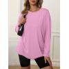 imageATHMILE Womens Oversized Long Sleeve T Shirts Basic Crewneck Tee Fall Tops Casual Workout Fashion Casual Y2K ClothesPink