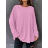 imageATHMILE Womens Oversized Long Sleeve T Shirts Basic Crewneck Tee Fall Tops Casual Workout Fashion Casual Y2K ClothesPink