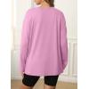 imageATHMILE Womens Oversized Long Sleeve T Shirts Basic Crewneck Tee Fall Tops Casual Workout Fashion Casual Y2K ClothesPink