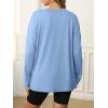imageATHMILE Womens Oversized Long Sleeve T Shirts Basic Crewneck Tee Fall Tops Casual Workout Fashion Casual Y2K ClothesSky Blue
