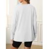 imageATHMILE Womens Oversized Long Sleeve T Shirts Basic Crewneck Tee Fall Tops Casual Workout Fashion Casual Y2K ClothesWhite