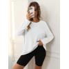 imageATHMILE Womens Oversized Long Sleeve T Shirts Basic Crewneck Tee Fall Tops Casual Workout Fashion Casual Y2K ClothesWhite