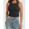 imageATHMILE Womens Double Lined Crop Tank Tops Casual Basic Shirts Sleeveless Workout Tops Cute Summer Clothes Teen GirlsBlack