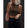 imageATHMILE Womens Double Lined Crop Tank Tops Casual Basic Shirts Sleeveless Workout Tops Cute Summer Clothes Teen GirlsBrown