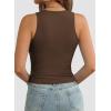 imageATHMILE Womens Double Lined Crop Tank Tops Casual Basic Shirts Sleeveless Workout Tops Cute Summer Clothes Teen GirlsBrown