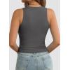 imageATHMILE Womens Double Lined Crop Tank Tops Casual Basic Shirts Sleeveless Workout Tops Cute Summer Clothes Teen GirlsDark Grey