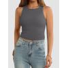 imageATHMILE Womens Double Lined Crop Tank Tops Casual Basic Shirts Sleeveless Workout Tops Cute Summer Clothes Teen GirlsDark Grey