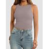 imageATHMILE Womens Double Lined Crop Tank Tops Casual Basic Shirts Sleeveless Workout Tops Cute Summer Clothes Teen GirlsGrey Purple