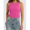imageATHMILE Womens Double Lined Crop Tank Tops Casual Basic Shirts Sleeveless Workout Tops Cute Summer Clothes Teen GirlsHot Pink