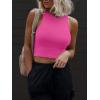 imageATHMILE Womens Double Lined Crop Tank Tops Casual Basic Shirts Sleeveless Workout Tops Cute Summer Clothes Teen GirlsHot Pink