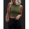 imageATHMILE Womens Double Lined Crop Tank Tops Casual Basic Shirts Sleeveless Workout Tops Cute Summer Clothes Teen GirlsOlive Green
