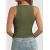 imageATHMILE Womens Double Lined Crop Tank Tops Casual Basic Shirts Sleeveless Workout Tops Cute Summer Clothes Teen GirlsOlive Green