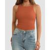 imageATHMILE Womens Double Lined Crop Tank Tops Casual Basic Shirts Sleeveless Workout Tops Cute Summer Clothes Teen GirlsOrange