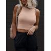 imageATHMILE Womens Double Lined Crop Tank Tops Casual Basic Shirts Sleeveless Workout Tops Cute Summer Clothes Teen GirlsPink