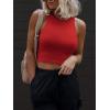 imageATHMILE Womens Double Lined Crop Tank Tops Casual Basic Shirts Sleeveless Workout Tops Cute Summer Clothes Teen GirlsRed