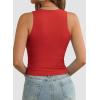 imageATHMILE Womens Double Lined Crop Tank Tops Casual Basic Shirts Sleeveless Workout Tops Cute Summer Clothes Teen GirlsRed