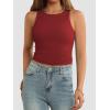 imageATHMILE Womens Double Lined Crop Tank Tops Casual Basic Shirts Sleeveless Workout Tops Cute Summer Clothes Teen GirlsWine Red