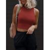 imageATHMILE Womens Double Lined Crop Tank Tops Casual Basic Shirts Sleeveless Workout Tops Cute Summer Clothes Teen GirlsWine Red