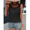 imageATHMILE Womens Loose Fit Casual Flowy Tank Tops Round Neck Trendy Sleeveless Summer Beach Clothes OutfitsBlack