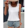 imageATHMILE Womens Loose Fit Casual Flowy Tank Tops Round Neck Trendy Sleeveless Summer Beach Clothes OutfitsWhite