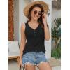 imageATHMILE Womens Tank Tops Summer V Neck Sleeveless Ribbed Button Casual Henley Basic ShirtsBlack