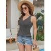 imageATHMILE Womens Tank Tops Summer V Neck Sleeveless Ribbed Button Casual Henley Basic ShirtsDark Grey