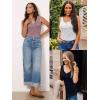 imageATHMILE Womens Tank Tops Summer V Neck Sleeveless Ribbed Button Casual Henley Basic ShirtsMint