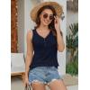 imageATHMILE Womens Tank Tops Summer V Neck Sleeveless Ribbed Button Casual Henley Basic ShirtsNavy Blue