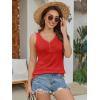 imageATHMILE Womens Tank Tops Summer V Neck Sleeveless Ribbed Button Casual Henley Basic ShirtsRed