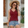 imageATHMILE Womens Tank Tops Summer V Neck Sleeveless Ribbed Button Casual Henley Basic ShirtsWine Red
