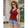 imageATHMILE Womens Tank Tops Summer V Neck Sleeveless Ribbed Button Casual Henley Basic ShirtsWine Red