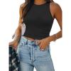 imageATHMILE Womens Double Lined Crop Tank Tops Casual Basic Shirts Sleeveless Workout Tops Cute Summer Clothes Teen GirlsBlack