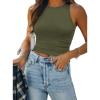 imageATHMILE Womens Double Lined Crop Tank Tops Casual Basic Shirts Sleeveless Workout Tops Cute Summer Clothes Teen GirlsOlive Green
