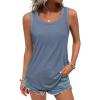 imageATHMILE Womens Loose Fit Casual Flowy Tank Tops Round Neck Trendy Sleeveless Summer Beach Clothes OutfitsGrey Blue