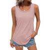 imageATHMILE Womens Loose Fit Casual Flowy Tank Tops Round Neck Trendy Sleeveless Summer Beach Clothes OutfitsPink