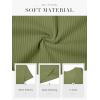 imageATHMILE Womens Short Sleeve V Neck Ribbed Knit Button T Shirts Henley Solid Color Summer TopsGreen