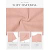 imageATHMILE Womens Short Sleeve V Neck Ribbed Knit Button T Shirts Henley Solid Color Summer TopsPink