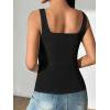 imageATHMILE Womens Square Neck Tank Top Sleeveless Double Lined Basic TopsBlack