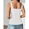 imageATHMILE Womens Square Neck Tank Top Sleeveless Double Lined Basic TopsWhite