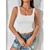 imageATHMILE Womens Square Neck Tank Top Sleeveless Double Lined Basic TopsWhite