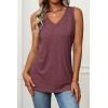 imageATHMILE Womens Tank Tops Loose Fit Casual V Neck Shirts Flowy Sleeveless Summer Soft Tee Basic Trendy OutfitsBurgundy