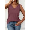imageATHMILE Womens Tank Tops Loose Fit Casual V Neck Shirts Flowy Sleeveless Summer Soft Tee Basic Trendy OutfitsBurgundy