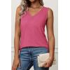 imageATHMILE Womens Tank Tops Loose Fit Casual V Neck Shirts Flowy Sleeveless Summer Soft Tee Basic Trendy OutfitsHot Pink