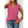 imageATHMILE Womens Tank Tops Loose Fit Casual V Neck Shirts Flowy Sleeveless Summer Soft Tee Basic Trendy OutfitsHot Pink