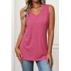 imageATHMILE Womens Tank Tops Loose Fit Casual V Neck Shirts Flowy Sleeveless Summer Soft Tee Basic Trendy OutfitsHot Pink